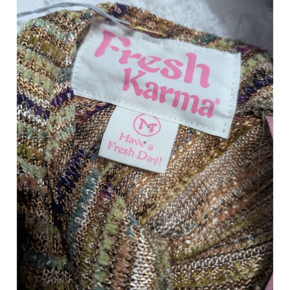 🌸 Fresh Karma Knit Dress or Tunic with Butterfly Patch Size M - Picture 3 of 6